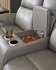 Ashley Furniture PCU1090018 5Z-Comfort - Power Reclining Loveseat With Console / Adj Headrest - Coin