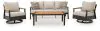 Ashley Furniture PCP513-081 Carmel Highlands - Sofa, Chairs, Table Set (Set of 4) - Dark Brown