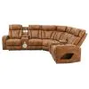 ACME LV06240 Taddeo - Power Motion Sectional Sofa With Power Headrest, Massage & LED - Two Tone Brown Leatherette