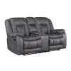 New Classic U2505-25-DGY Morello - Console Loveseat With Dual Recliners - Gray