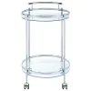CoasterEveryday 181367 Chrissy - Round Glass Shelf Metal Bar Cart - Chrome