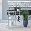 CoasterEssence 181370 Derion - 3-Tier Rectangular Glass Shelf Metal Bar Cart - Chrome