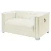 CoasterElevations 505392 Chaviano - Upholstered Track Arm Loveseat - Pearl White