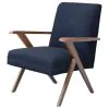 CoasterEssence 905415 Cheryl - Upholstered Wood Arm Accent Chair - Dark Blue