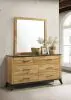 Coaster Fine Furniture 225003M Kaywood - 6-Drawer Dresser And Mirror - Natural Pine