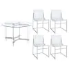 Coaster Fine Furniture 108501-S5 Keeling - 5 Piece Round Glass Top Acrylic Dining Set - Chrome