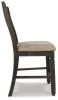 Ashley Furniture D736-124 Tyler Creek - Upholstered Barstool (Set of 2) - Black / Grayish Brown