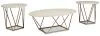 Ashley Furniture T385-13 Tarica - Occasional Table Set (Set of 3) - White / Metallic