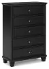 Ashley Furniture B687-46 Lanolee - Five Drawer Chest - Black