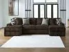 Ashley Furniture 98104S5 Ashley Furniture 98104S5 Midnight-Madness - 3-Piece Double Chaise Sectional - Chocolate