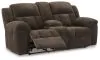 Ashley Furniture 3740794 Frohn - Dbl Reclining Loveseat With Console - Chocolate