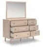 Ashley Furniture PCB1566B1 Ashley Furniture PCB1566B1 Arloster - Dresser And Mirror - Tan
