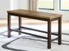 Ashley Furniture PCD651-09 Rylandeen - Double Counter Height Bench - Light Brown / Dark Brown