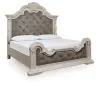 Ashley Furniture PCB948B4 Bruchandi - King Upholstered Panel Bed - Antique White