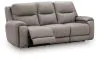 Ashley Furniture PCU1370015A Real Moments - Power Reclining Sofa With Audio Seating - Ash
