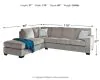 Ashley Furniture 87214S4 Altari - Left Arm Facing Corner Chaise With Sleeper 2 Pc Sectional - Alloy