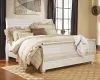 Ashley Furniture B267B11 Willowton - King Sleigh Bed With Faux Plank Design - Whitewash