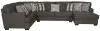 Jackson Furniture Industries 5473/62/30/76-58 Jackson Furniture Industries 5473/62/30/76-58 Crawford - 3 Piece Sectional With RSF Chaise And 10 Included Accent Pillows - Dark Gray
