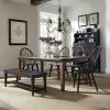 Liberty Furniture 482-DR-6RTS Liberty Furniture 482-DR-6RTS Hearthstone Ridge - 6 Piece Rectangular Table Set - Dark Brown / Black
