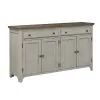 Liberty Furniture 652-SR6838 Farmhouse Reimagined - Server - Antique White / Chestnut Tops