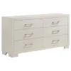 CoasterEssence 202990Q-S4 Jessica - 4 Piece Queen LED Bedroom Set - Cream White