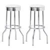 CoasterEveryday 2299W Retro - Upholstered Metal Swivel Bar Stool (Set of 2) - White