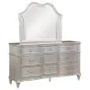 CoasterElevations 223393M Evangeline - 9-Drawer Dresser With Mirror - Silver Oak