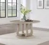 Coaster Fine Furniture 123120 Trofello - Round Pedestal Dining Table - White Washed