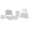New Classic 00-493W-35C New Classic 00-493W-35C Lyndhurst - 5/0 Queen 5 Piece Bedroom Set (Bed, Dresser, Mirror, Chest, Nightstand) - White