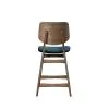 New Classic D1651-22-FGR Oscar - Counter Chair With Cushion (Set of 2) - Walnut / Forest Green