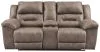 Ashley Furniture 3990596 Stoneland - DBL REC PWR Loveseat w/Console - Light Brown