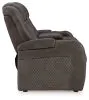 Ashley Furniture 3660218 Ashley Furniture 3660218 Fyne-Dyme - Power Reclining Loveseat with Console/Adj Hdrst - Shadow