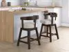 Ashley Furniture D596-224 Haddigan - Upholstered Swivel Barstool (Set of 2) - Dark Brown