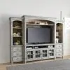 Liberty Furniture 824-ENTW-ECP Heartland - Entertainment Center With Piers - Antique White / Tobacco Tops