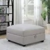 CoasterElevations 551513 Cambria - Square Upholstered Storage Ottoman - Gray