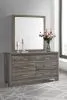 Coaster Fine Furniture 223343M Wright - 6-Drawer Dresser And Mirror - Brown Oak