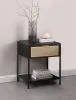 Coaster Fine Furniture 930235 Amherst - 1-Drawer Radio Weave Rattan Metal Side Table - Black