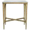 Coaster Fine Furniture 930091 Baldwin - Rectangular Marble Top Side Table - White And Gold