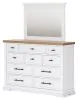 Benchcraft® B844B1 Ashbryn - Dresser And Mirror - White / Natural
