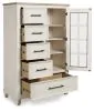 Benchcraft® B683-48 Shaybrock - Door Chest - Antique White / Brown