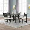 New Classic D4103-51S Sable Crest - 5 Piece Set (Round Dining Table & 4 Chairs) - Black