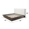 ACME BD07271EK ACME BD07271EK Zoey - Eastern King Bed - Cream Linen & Brown Oak