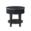 New Classic T3881-20 Tate - Round One Drawer End Table - Black