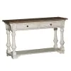 Liberty Furniture 498-OT1030 Morgan Creek - Sofa Table - Antique White / Wirebrushed Tobacco Accents
