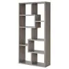 CoasterEveryday 800510 Theo - 7-Shelf Bookshelf - Weathered Gray
