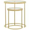 CoasterElevations 935936 Maylin - 2 Piece Round Glass Top Nesting Table Set - Gold