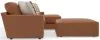 Jackson Furniture Industries 5045/63/76/28-26 Minori - Italian Leather 2 Piece Sofa / Chaise With RSF Chaise And Cocktail Ottoman - Whiskey