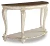 Ashley Furniture T743-4 Realyn - Sofa Table - White / Brown
