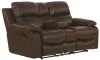 Jackson Furniture Industries 4999-1268/09-3068/09 Positano - Top Grain Italian Leather Reclining Console Loveseat - Cocoa