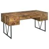 CoasterEveryday 800999 Analiese - 4-Drawer Writing Desk - Rustic Nutmeg